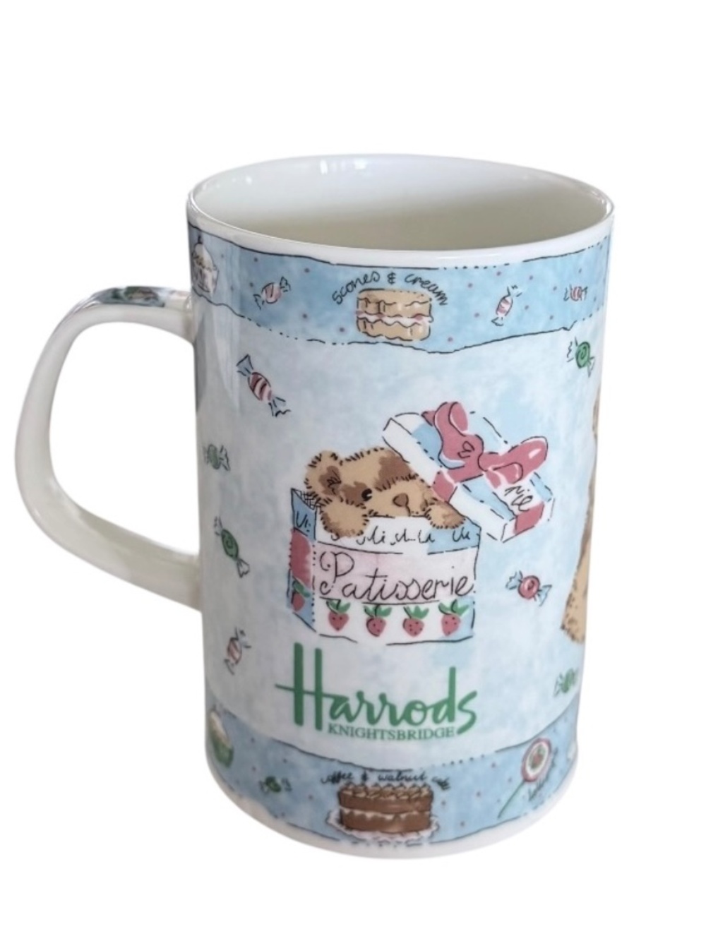 Harrods Knightsbridge England Bear & Sweets Bone China Mug Cup